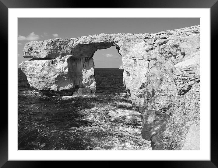 The Azure Window Framed Mounted Print by Paula Guy