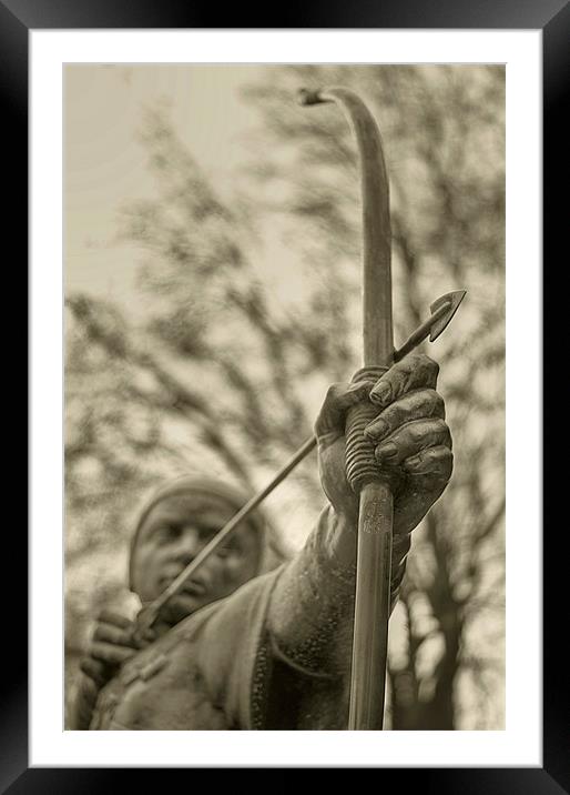 Robin Hood Statue Framed Mounted Print by John Dickson