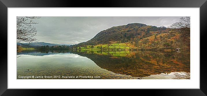 Rydal Water And Nab Scar Framed Mounted Print by Jamie Green