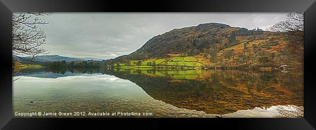 Rydal Water And Nab Scar Framed Print by Jamie Green