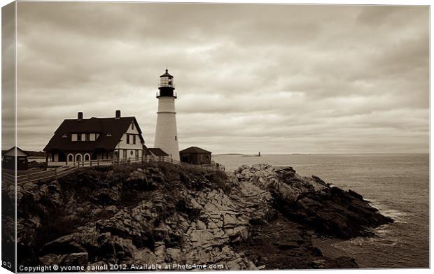 Portland lighthouse, Maine Canvas Print by yvonne & paul carroll