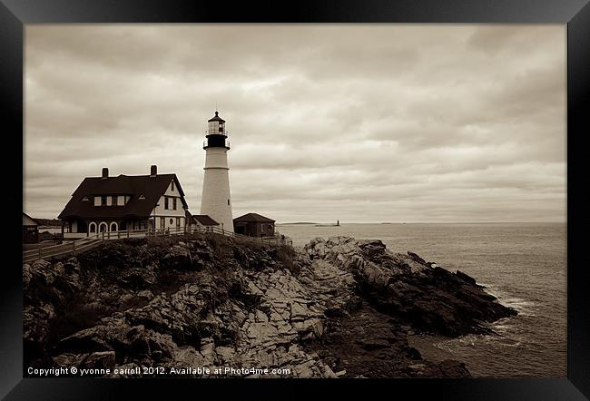 Portland lighthouse, Maine Framed Print by yvonne & paul carroll
