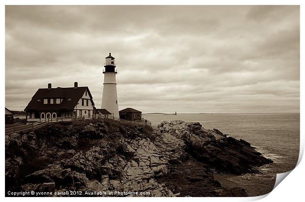Portland lighthouse, Maine Print by yvonne & paul carroll