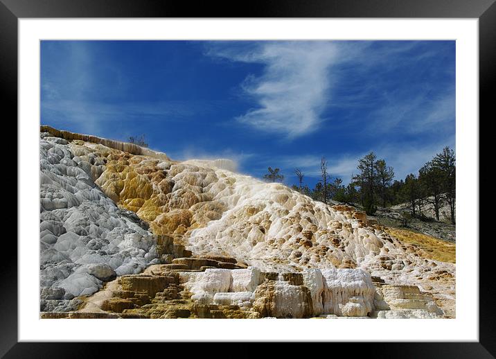 Mammoth Terraces, Yellowstone Framed Mounted Print by Claudio Del Luongo