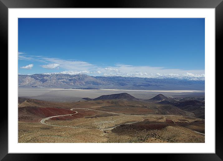 Road to Death Valley Framed Mounted Print by Claudio Del Luongo