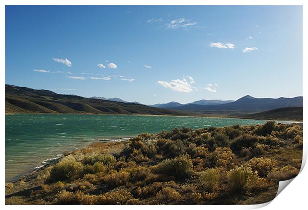 Illipah Creek Reservoir, Nevada Print by Claudio Del Luongo