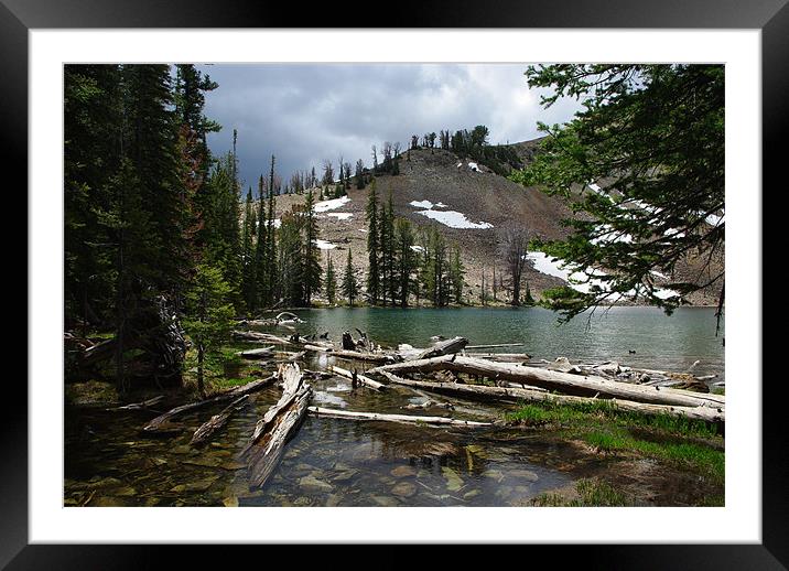 Small mountain lake in Colorado Rockies Framed Mounted Print by Claudio Del Luongo
