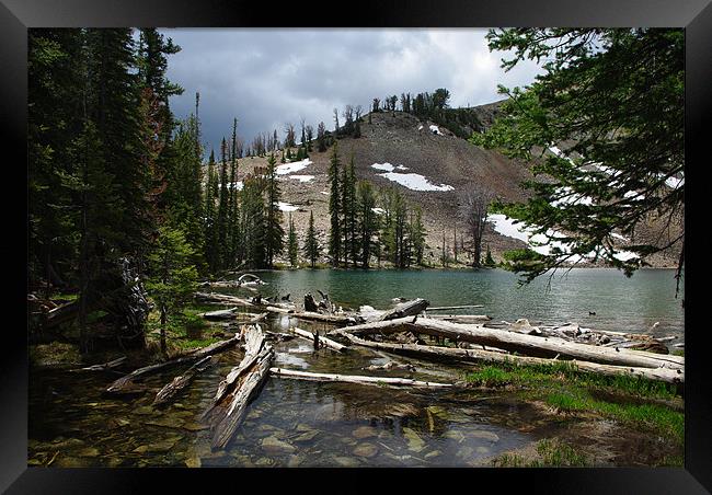 Small mountain lake in Colorado Rockies Framed Print by Claudio Del Luongo