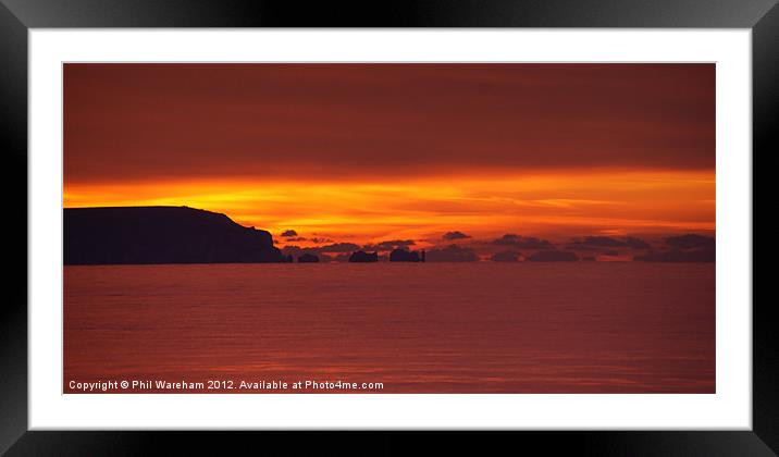 Sunrise over the Needles Framed Mounted Print by Phil Wareham