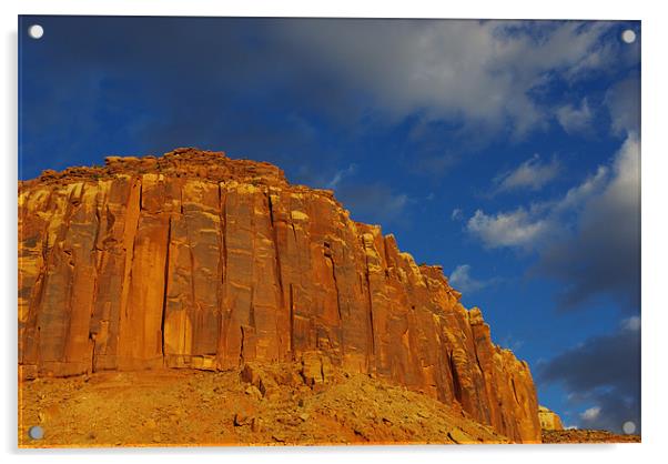 Red rock wall, Utah Acrylic by Claudio Del Luongo