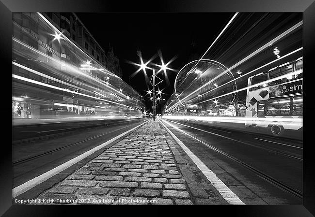 Princes Street Lights Framed Print by Keith Thorburn EFIAP/b