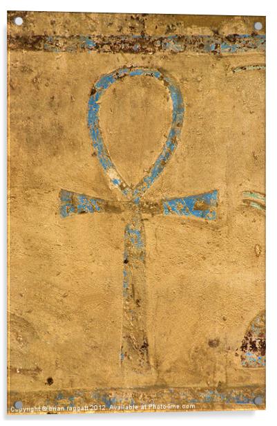 Luxor Dendera Ankh Acrylic by Brian  Raggatt