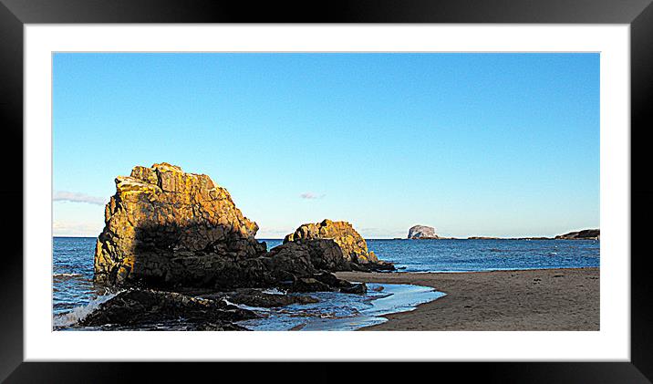 bass rock Framed Mounted Print by dale rys (LP)
