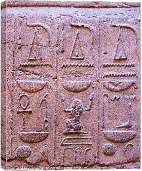 Luxor temple carving 4 Canvas Print by Brian  Raggatt