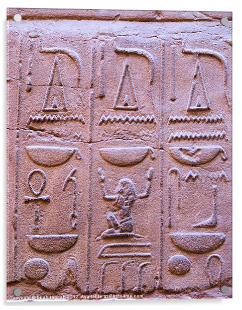 Luxor temple carving 4 Acrylic by Brian  Raggatt