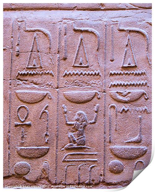 Luxor temple carving 4 Print by Brian  Raggatt