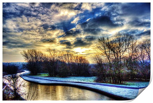 frosty morning,sunrise Print by Catherine Davies