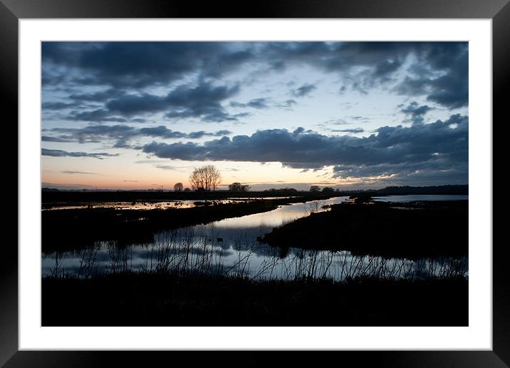 Buckenham Marshes at Sunset April 2012 Framed Mounted Print by Howie Marsh