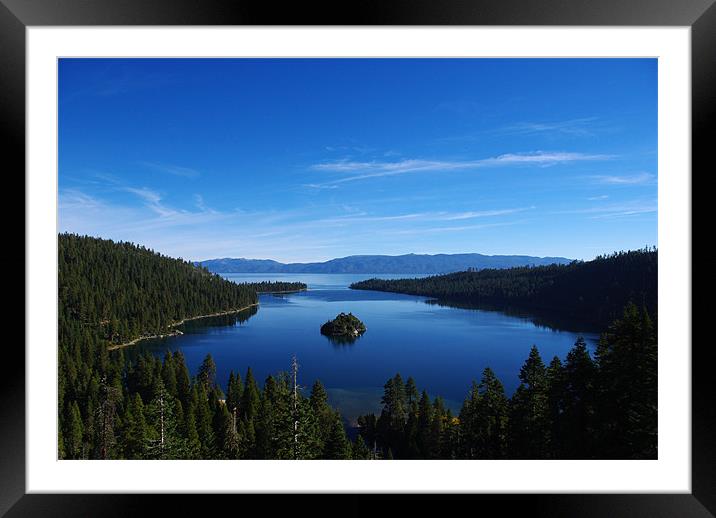 Emerald Bay, Lake Tahoe, California Framed Mounted Print by Claudio Del Luongo
