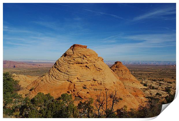 Beautiful rock formations near Page, Arizona Print by Claudio Del Luongo