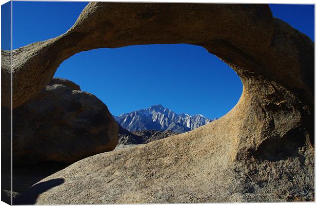 Mobius Arch and Sierra Nevada Canvas Print by Claudio Del Luongo