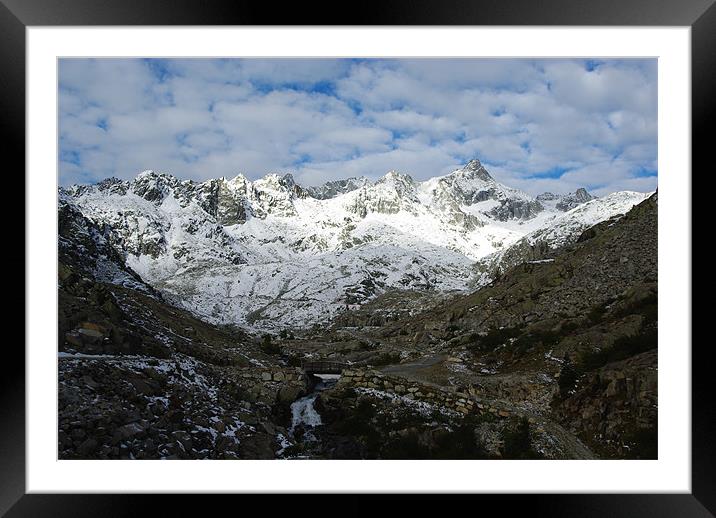 High mountain scenery near Cima Presanella, Italy Framed Mounted Print by Claudio Del Luongo