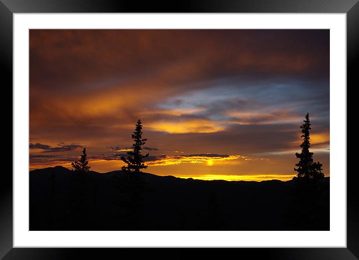 Sun reflection, Rocky Mountains, Colorado Framed Mounted Print by Claudio Del Luongo