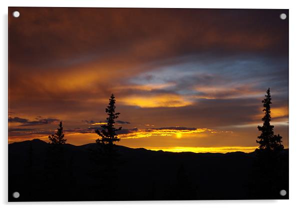 Sun reflection, Rocky Mountains, Colorado Acrylic by Claudio Del Luongo