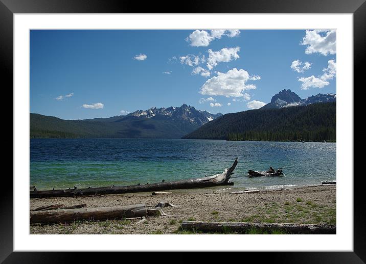 Redfish Lake and Sawtooth Mountains, Idaho Framed Mounted Print by Claudio Del Luongo