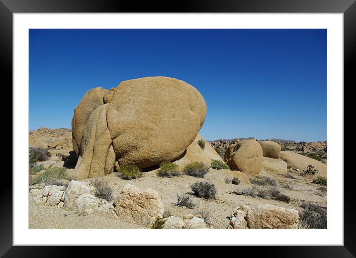 Rock Formation, Joshua Tree National Park, Califor Framed Mounted Print by Claudio Del Luongo