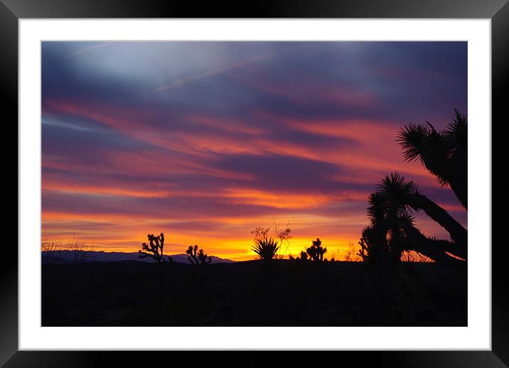 Nevada sunset Framed Mounted Print by Claudio Del Luongo