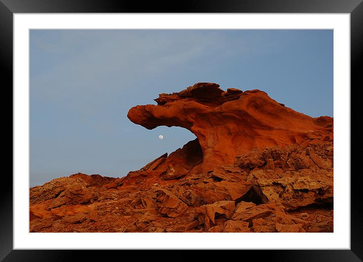 “Moon eating dragon”, Little Finland, Nevada Framed Mounted Print by Claudio Del Luongo