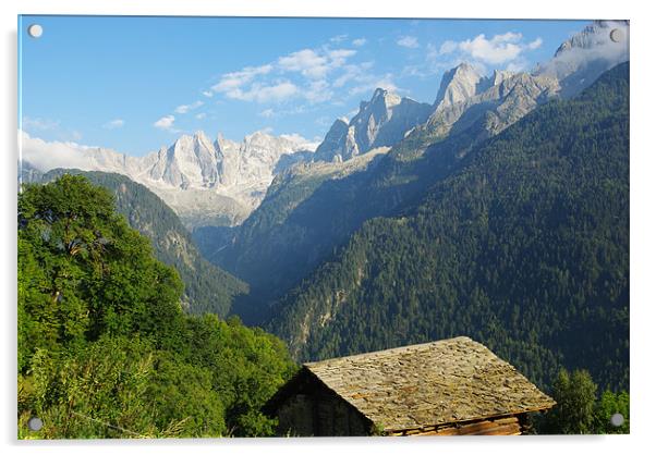 High Alps near Soglio, Switzerland Acrylic by Claudio Del Luongo