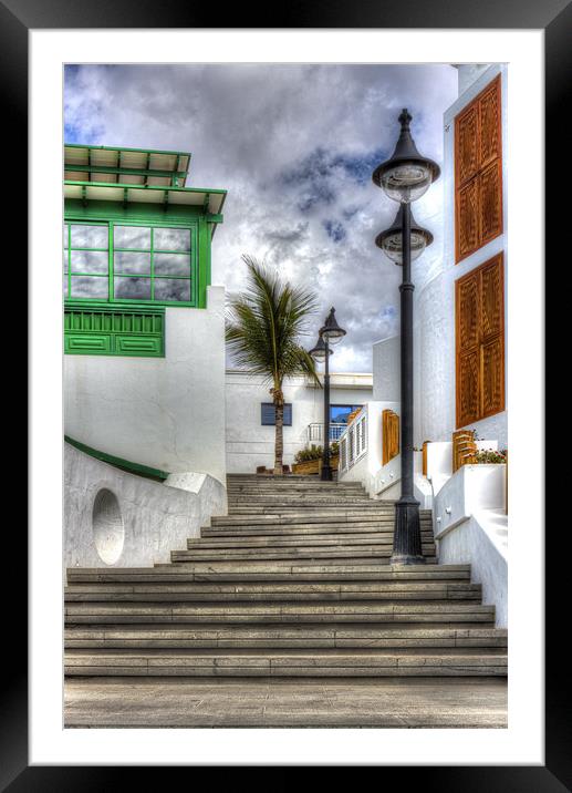 Playa Blanca Steps Framed Mounted Print by Roger Green