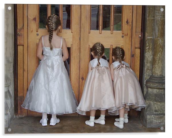 Three Little Bridesmaids Acrylic by Alan Kirkby
