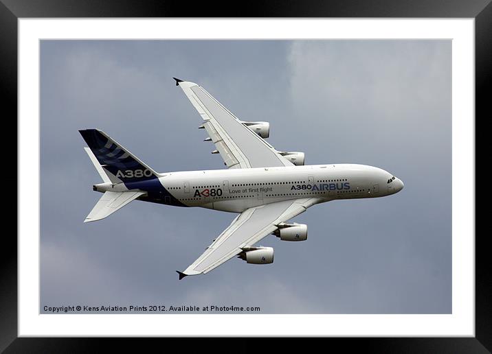 A380 Display aircraft Framed Mounted Print by Oxon Images