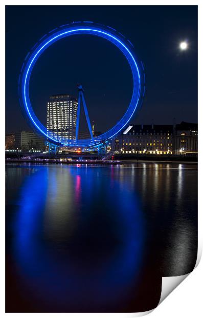 London Eye Print by Tracey Whitefoot