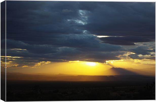 Sunset near Littlefield, Arizona Canvas Print by Claudio Del Luongo
