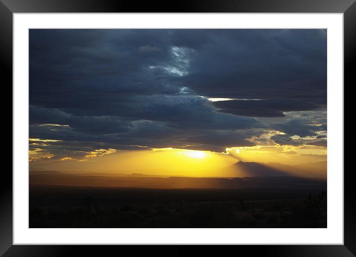 Sunset near Littlefield, Arizona Framed Mounted Print by Claudio Del Luongo