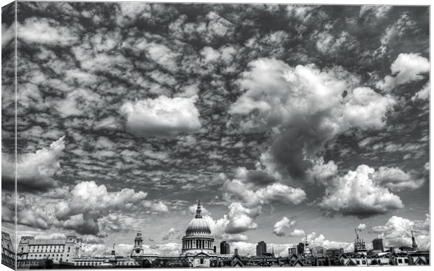 Clouds (Mono) Canvas Print by Tracey Whitefoot
