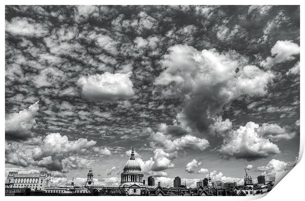 Clouds (Mono) Print by Tracey Whitefoot