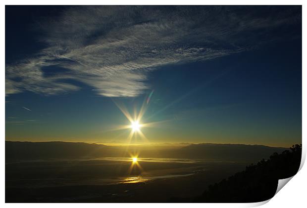 Sunrise from Sierra Nevada, California Print by Claudio Del Luongo