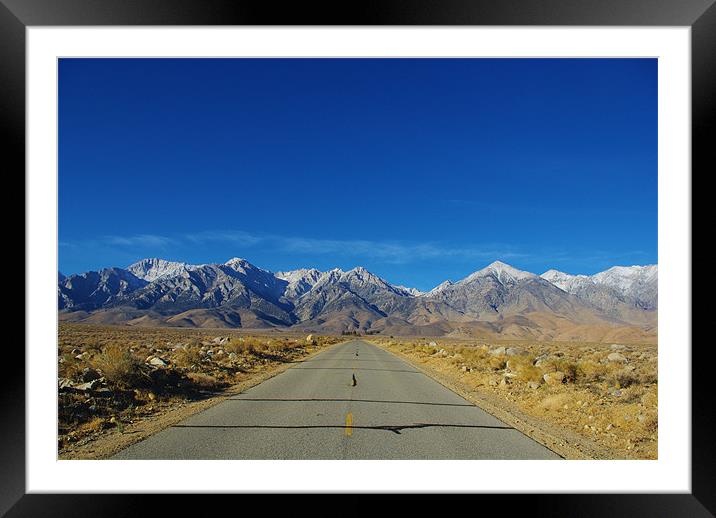 Road to Sierra Nevada, California Framed Mounted Print by Claudio Del Luongo