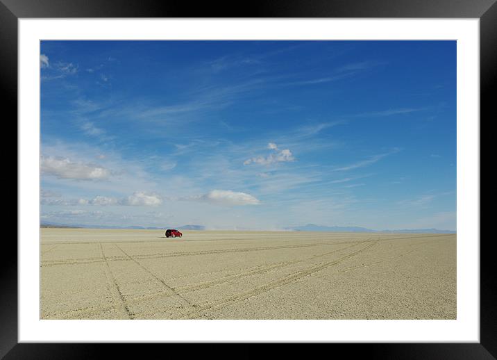 Black Rock Desert Playa, wide open Framed Mounted Print by Claudio Del Luongo