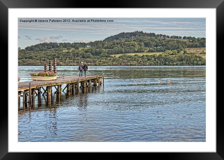 Loch Lomond Jetty Framed Mounted Print by Valerie Paterson