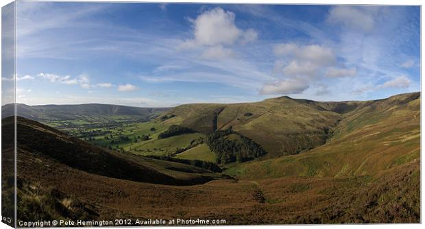 Edale and Grindslow Knoll Canvas Print by Pete Hemington