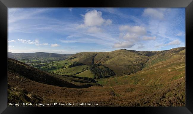 Edale and Grindslow Knoll Framed Print by Pete Hemington