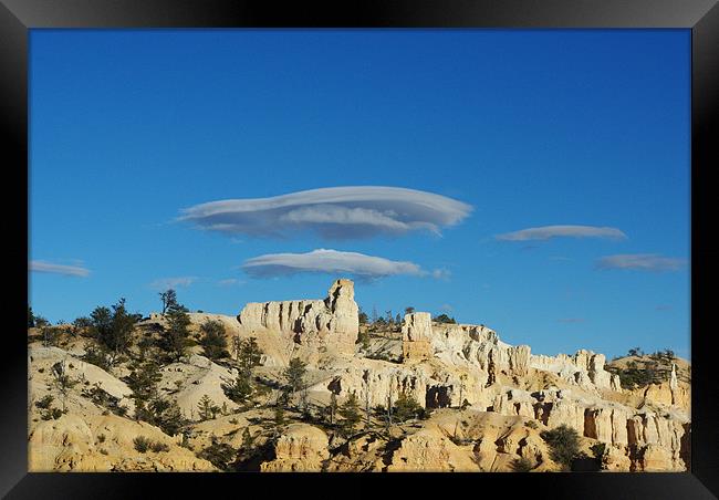 Particular clouds on Bryce Canyon, Utah Framed Print by Claudio Del Luongo
