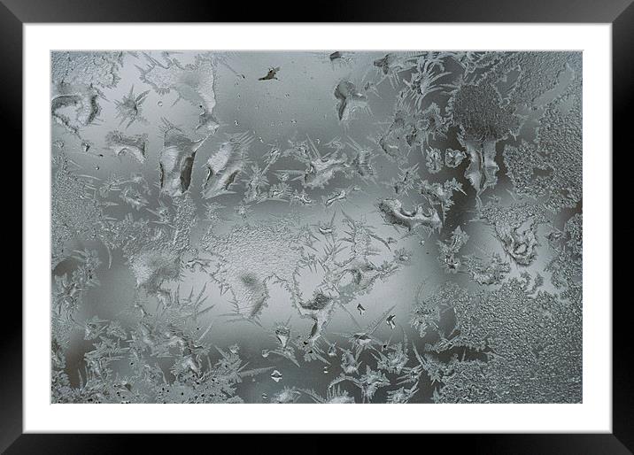 Frost on a frosted window  Framed Mounted Print by Donna-Marie Parsons