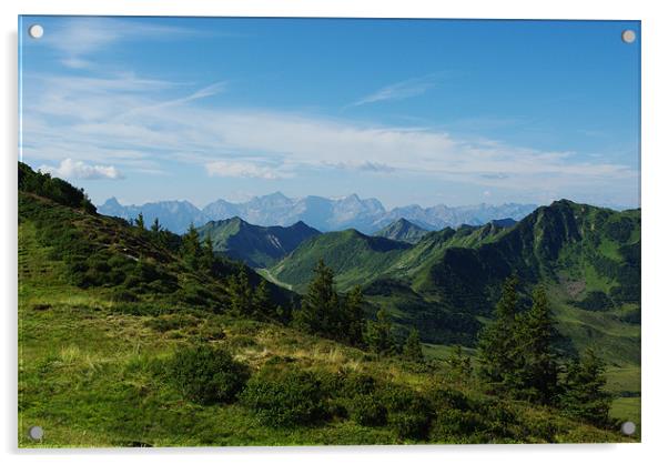 Mountain scenery near Portlahorn, Austria Acrylic by Claudio Del Luongo